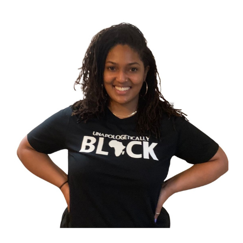girl with unapologetically black t-shirt